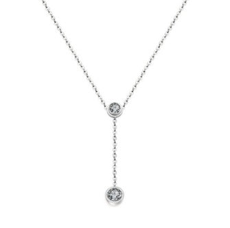 Stainless steel plated 18K rose gold single drill necklace