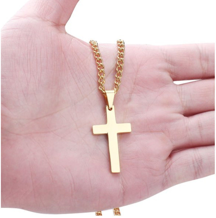 Classic Cross Necklace Men's Pendant Fashion Stainless Steel Jewelry