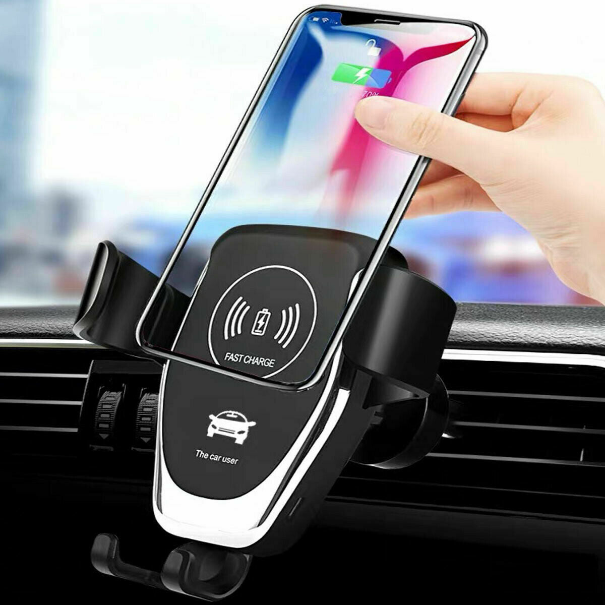 10W QI Wireless Fast Car Charger Mount Holder Stand Awtomatikong Clamping Charging