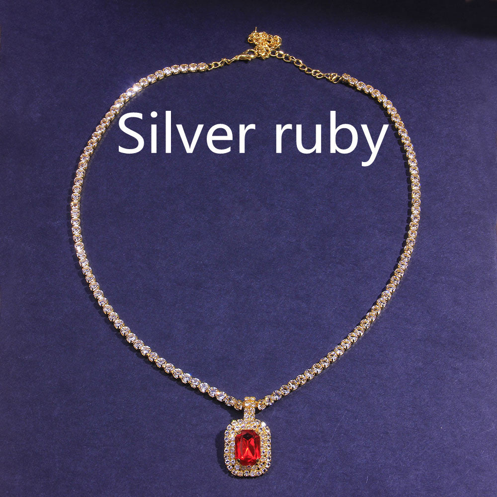 Simple Ruby Clavicle Chain European And American Fashion Jewelry