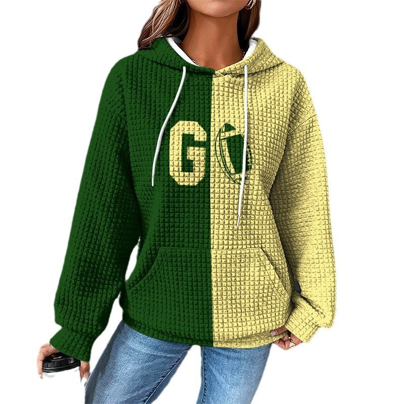 Waffle Sweater Hooded Sweaters Women's Clothing