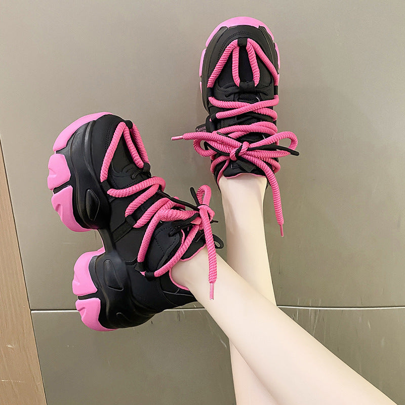 Women's Muffin Heel Platform Dad Shoes