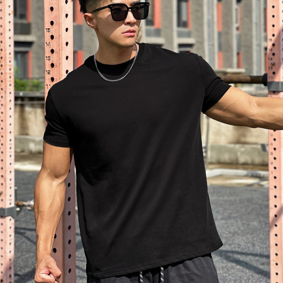 Muscle Sports Loose Cotton Fitness Short Sleeve Men