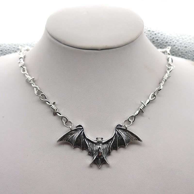 Handmade DIY Accessories Creative Horror Bat Necklace Pendant Ornament