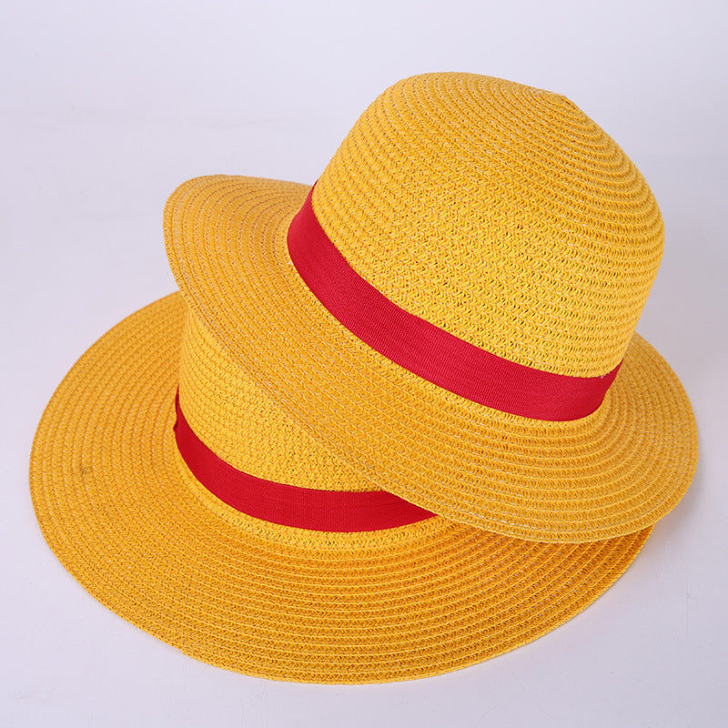 Anime Luffy Anime Cosplay Sombrero de playa navegante de paja C Ap Sombrero de sol de Halloween