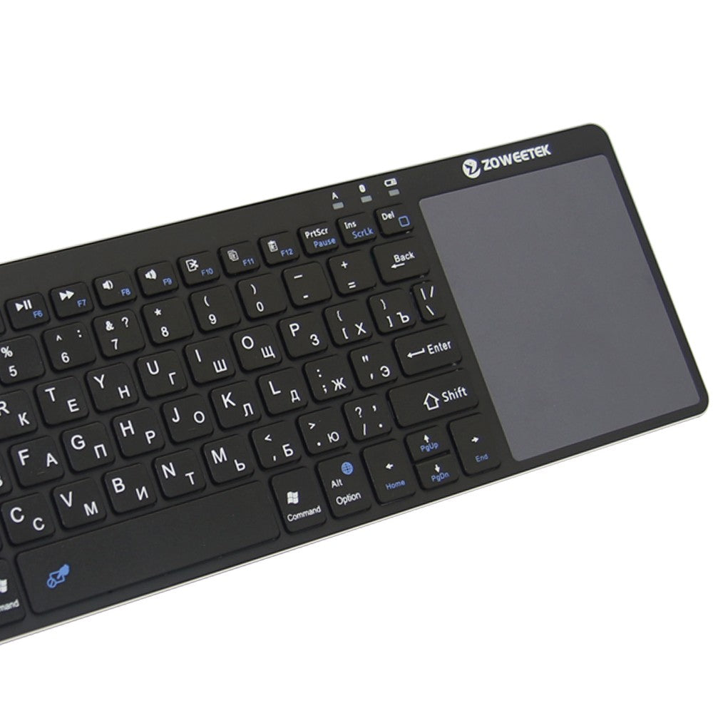 Zoweetek k12bt-1 Mini Wireless Bluetooth Keyboard Russian English Spanish Touchpad Para sa Smart Tv Box Pc Android Phone Pad