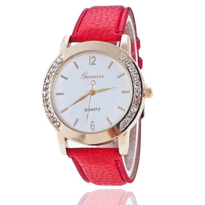 Geneva Diamond Quartz Watch Women