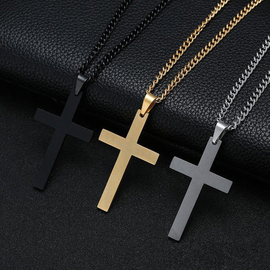 Classic Cross Necklace Men's Pendant Fashion Stainless Steel Jewelry