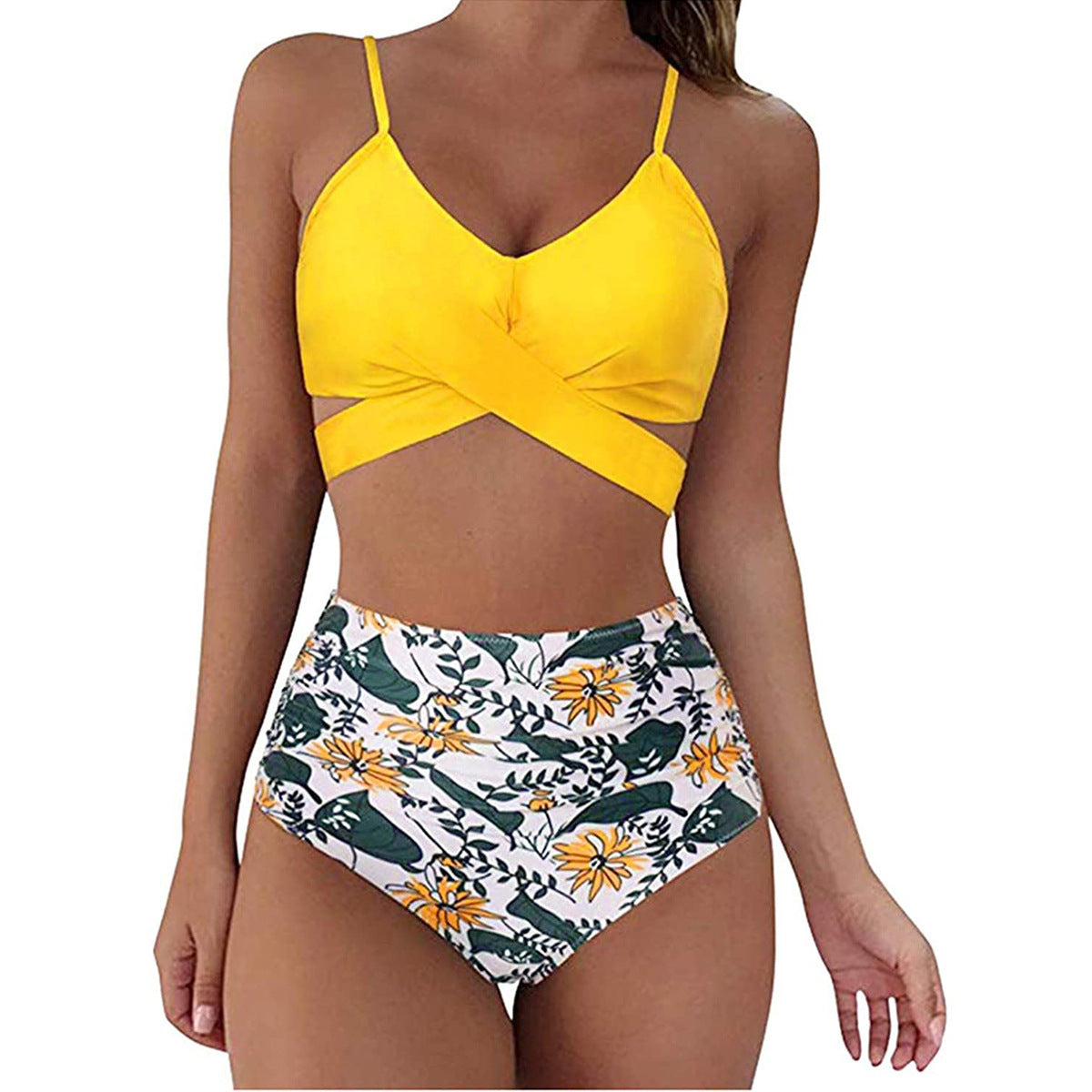 Conjunto de bikini con estampado sólido sexy para mujer Traje de baño push up