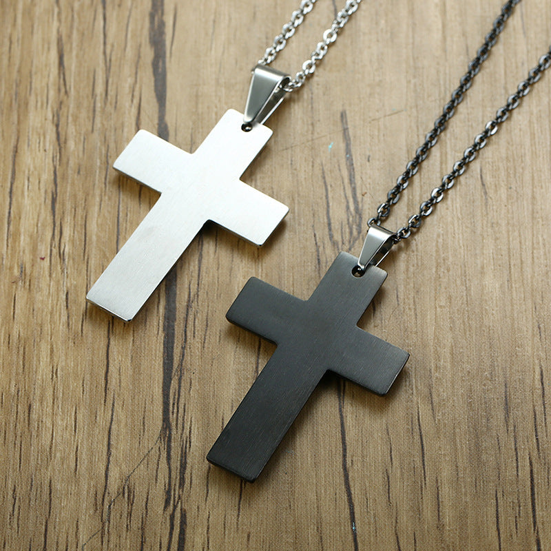 Stainless steel prayer cross necklace