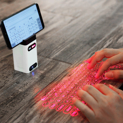 LEING FST Virtual Laser Keyboard Bluetooth Wireless Projector Phone Keyboard Para sa Computer Pad Laptop na May Mouse Function