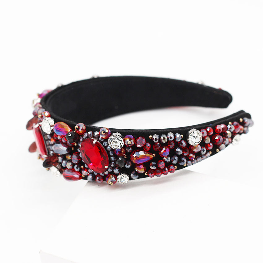 Hairband Fashionable Temperament Luxurious Full Diamond Ruby Red