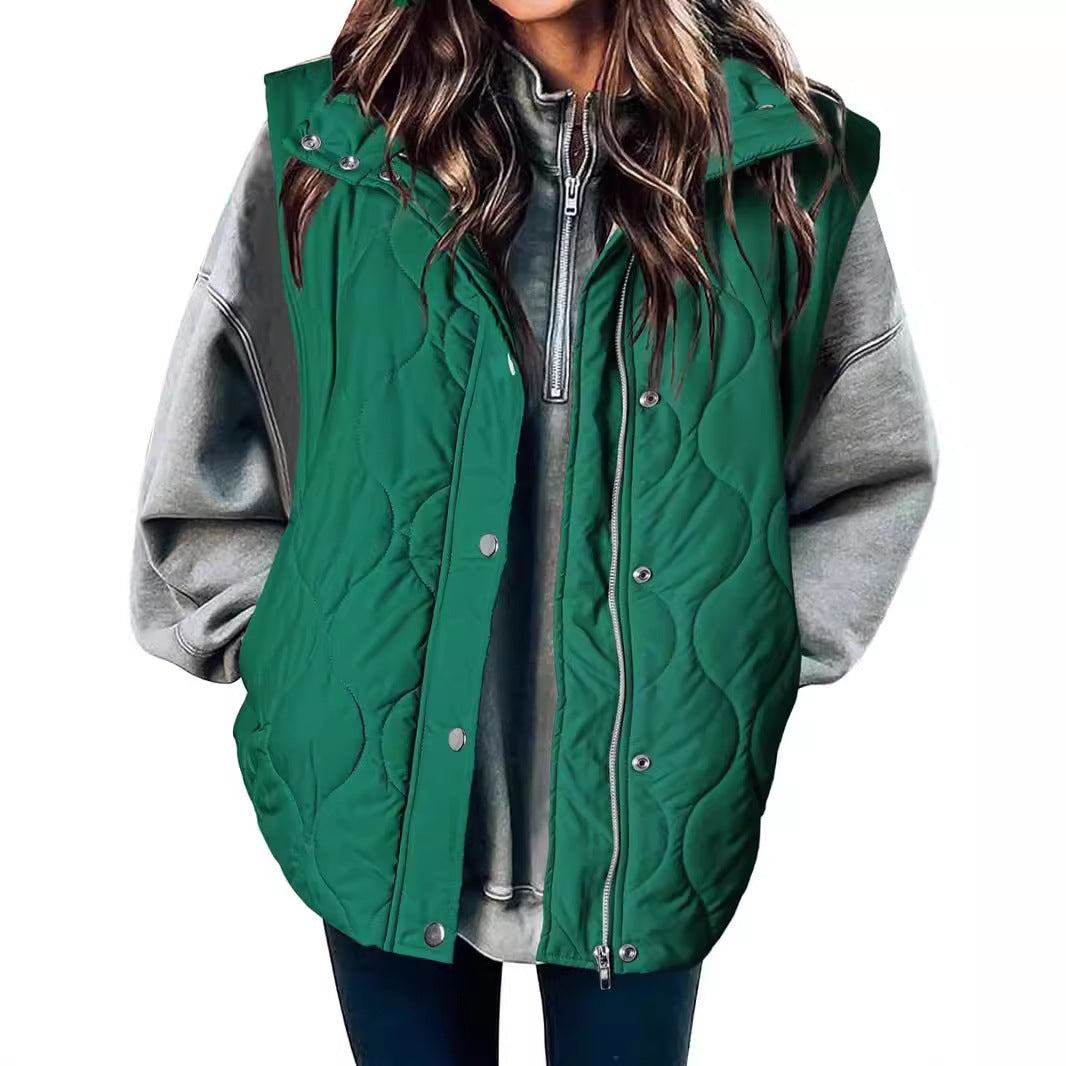 Zipper Thermal Vest Cotton-padded Coat