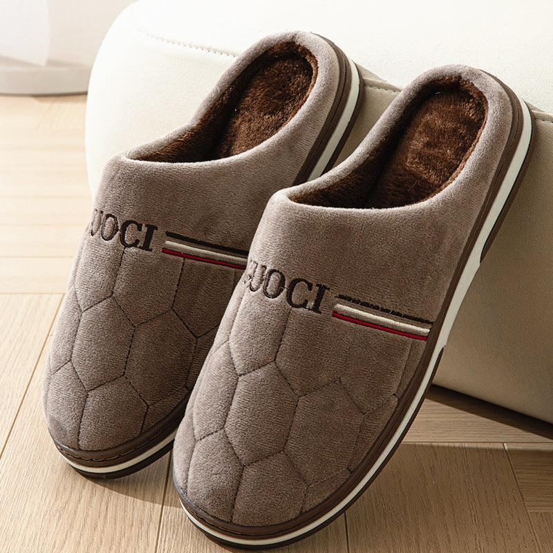 Men's Cotton Slippers Plus-sized Home Warm Platform Plus