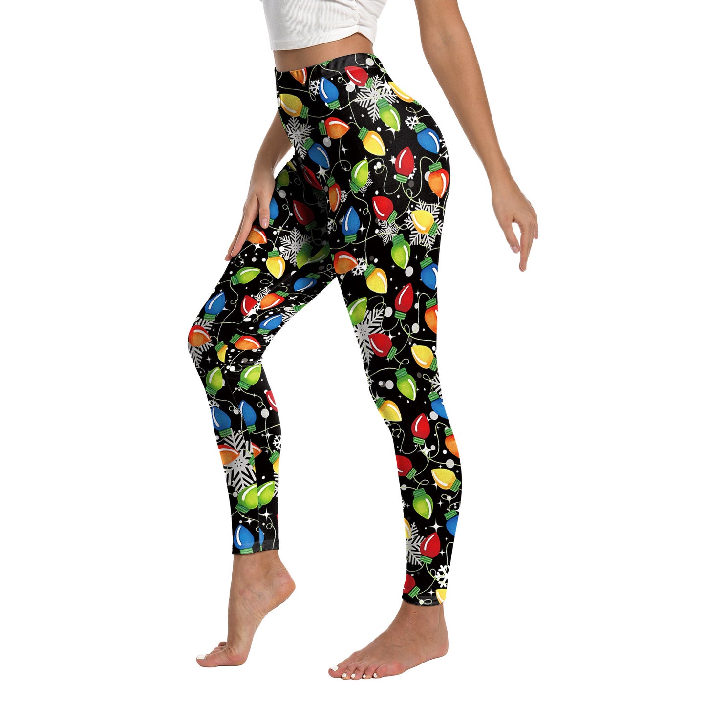 Christmas Printed Sports Yoga Elastic Leggings For Women