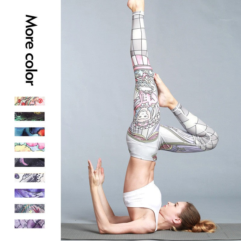 Leggings estampados de yoga para deportes al aire libre para mujer