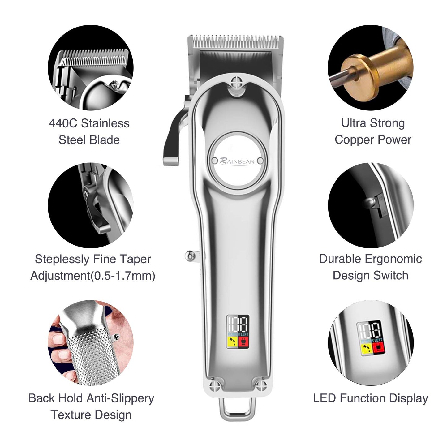 Cortadora de cabello para hombres 3 en 1 IPX7 Recortadora de barba impermeable Kit de aseo Cortadora de cabello inalámbrica para mujeres y niños Pantalla LED Recargable por USB Amazon prohibido