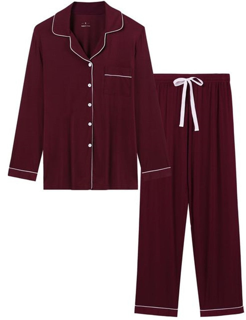 Women's Pajama Suit Long Sleeve Trousers Casual Homewear