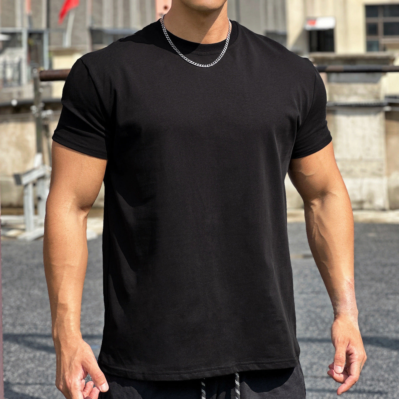 Muscle Sports Loose Cotton Fitness Short Sleeve Men