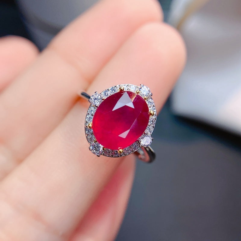 925 Silver Women's Newly Burnt Ruby Women's Ring