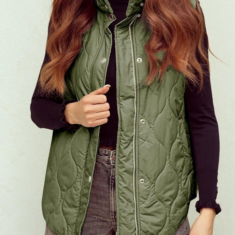 Zipper Thermal Vest Cotton-padded Coat