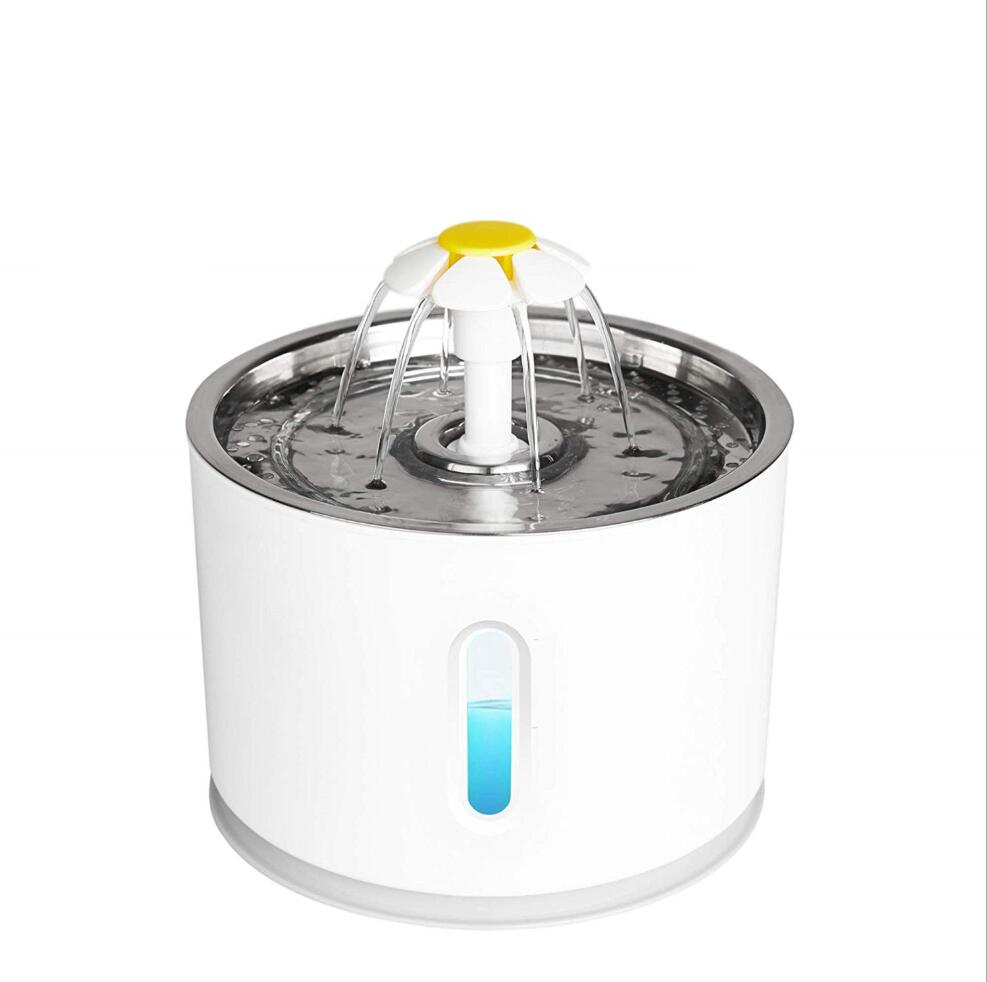 Fuente de agua para gato automática con iluminación LED, USB, perros y gatos, bebedero silencioso, tazón alimentador, dispensador de bebidas