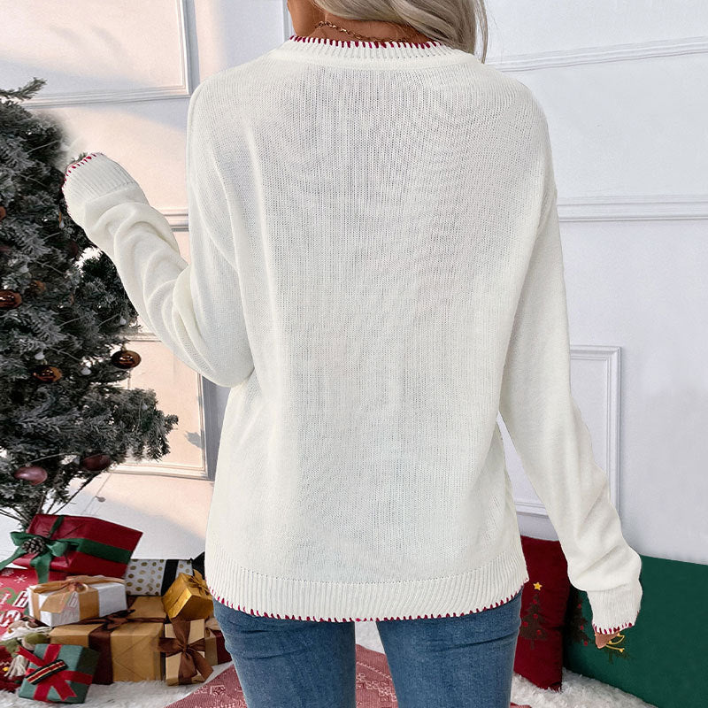 Autumn And Winter European And American Fashion Loose-fitting Long Sleeves Round Neck Christmas Sweater