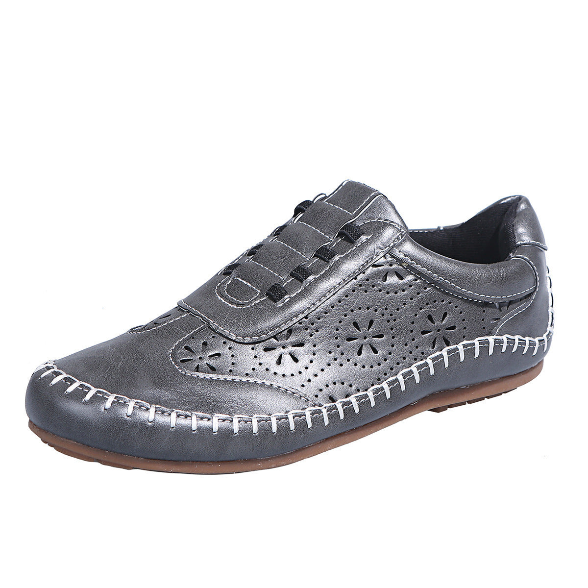 Round Head Hollow Soft Bottom Pambabaeng Flat-heeled Casual Shoes