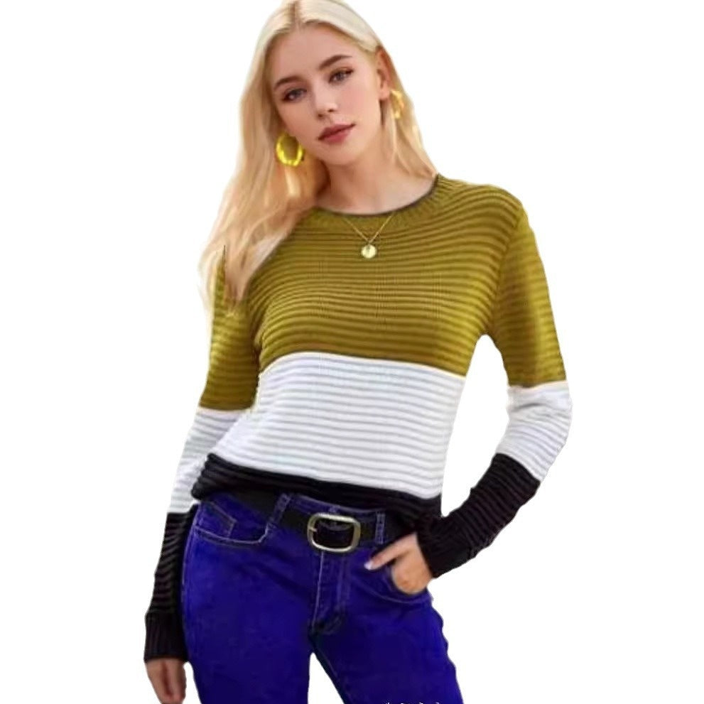 Women's Knitwear Top Elegance Retro Slim-fit Figure Flattering Sweater