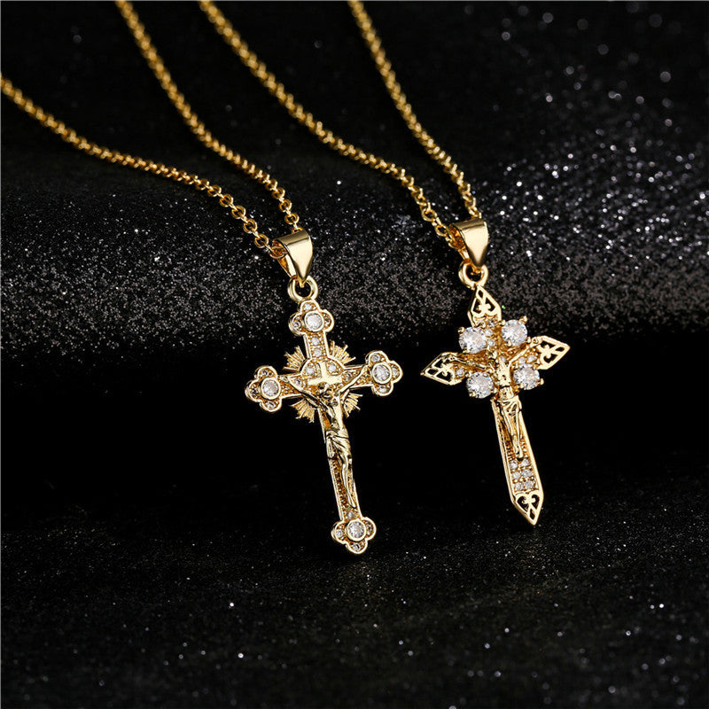 Copper Micro-set European And American Religious Jewelry Necklace