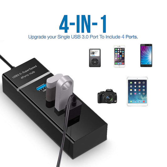 4 en 1 2,0 3,0 USB HUB Splitter alta velocidad Multi Splitter adaptador USB Cable expansor para escritorio PC portátil adaptador USB HUB