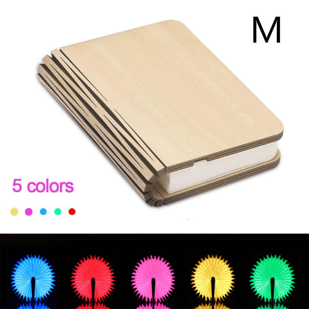 Turning And Folding LED Wood Grain Book Light