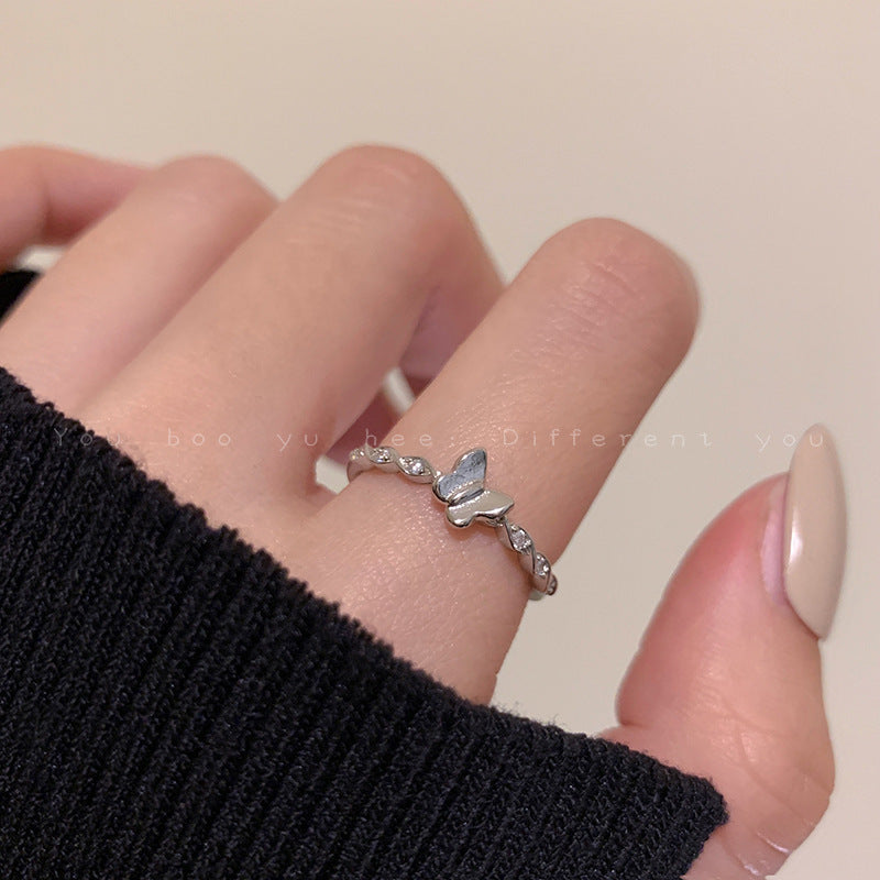 Anillo ajustable con diseño de nicho Ins para mujer