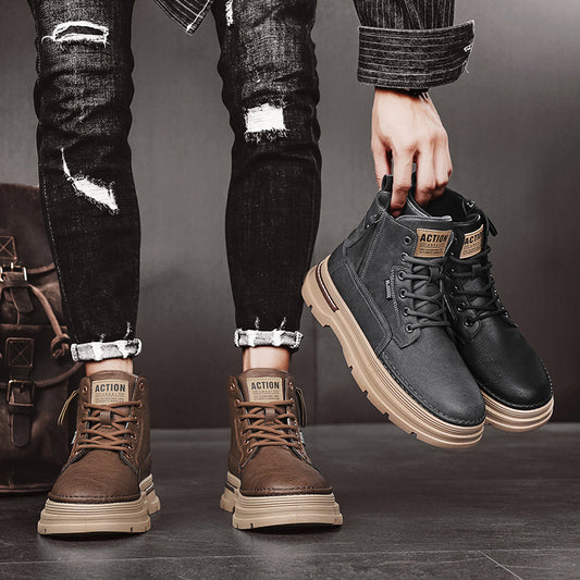 High-top Men's British Style Worker Boot