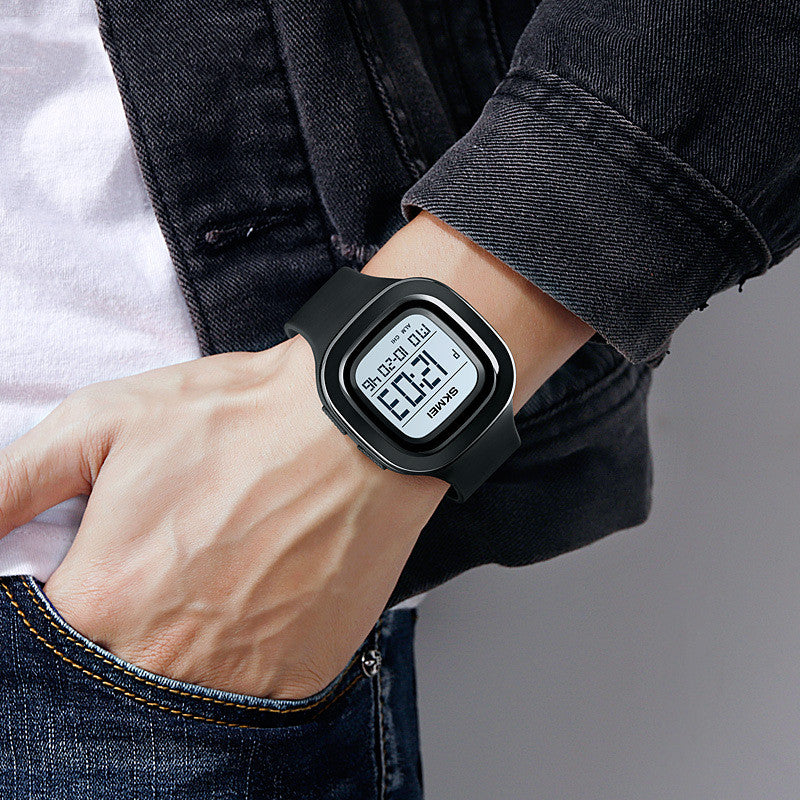 Reloj deportivo electrónico cuadrado informal de moda para hombre