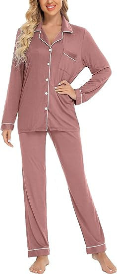 Women's Pajama Suit Long Sleeve Trousers Casual Homewear