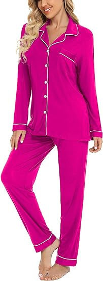 Women's Pajama Suit Long Sleeve Trousers Casual Homewear