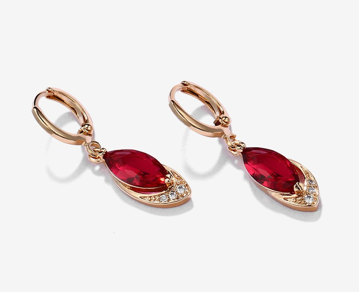 Ruby and diamond earrings