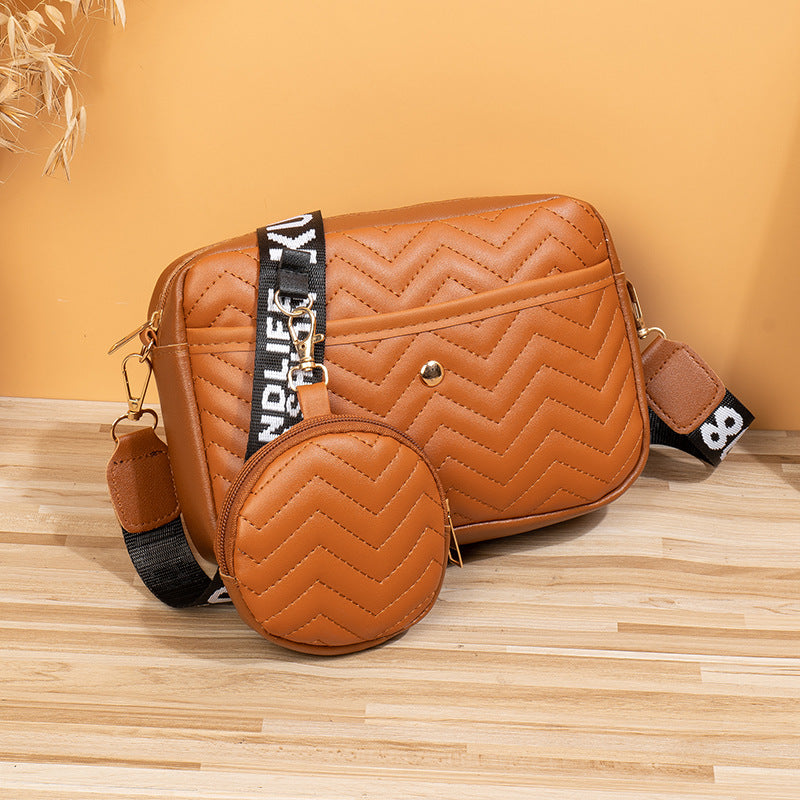 Wave Pattern Ribbon Cross Body Camera Bag