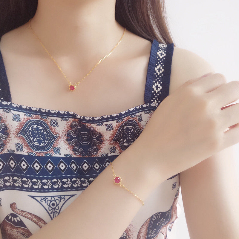 Golden red jasper necklace