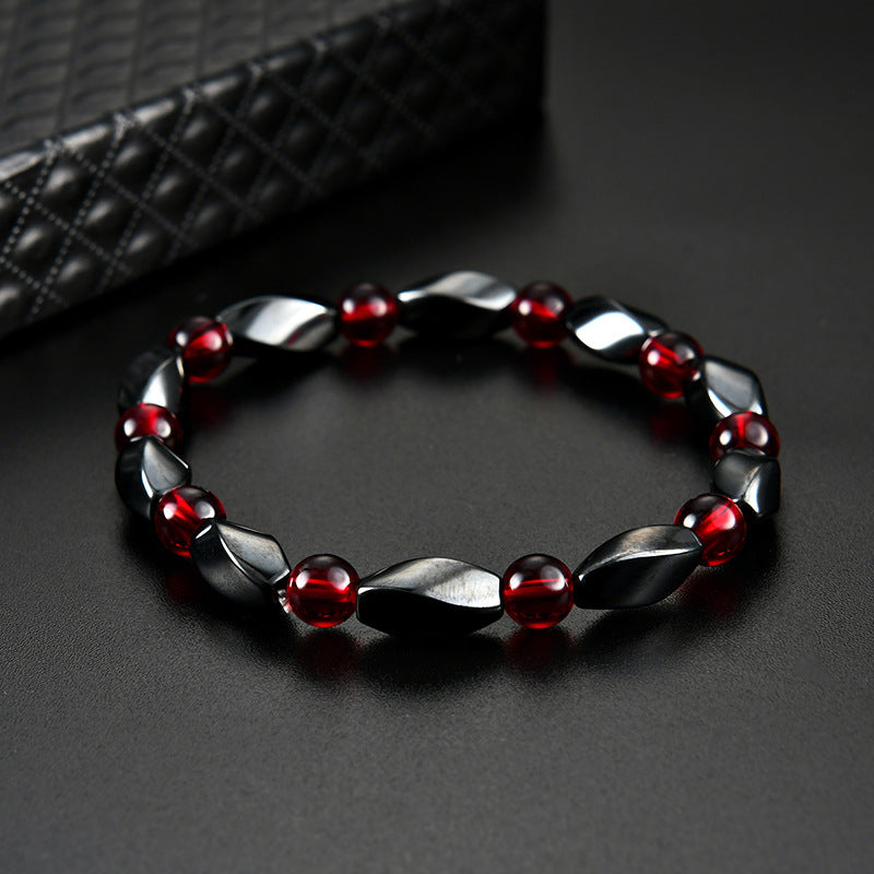 Fashion Magnetic Black Stone Ruby Bracelet