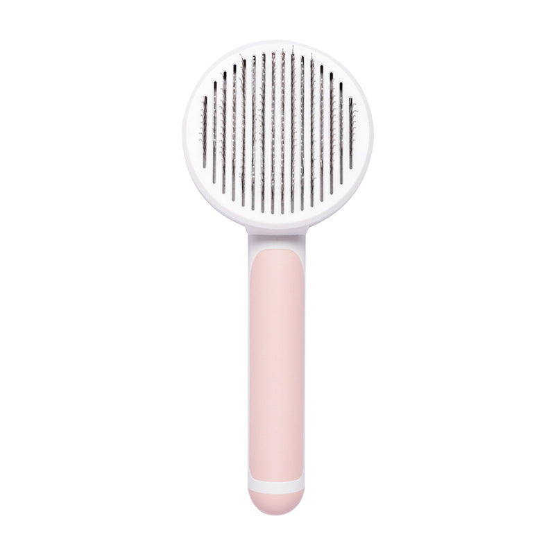 Bagong Pet Cat Brush Hot Selling Hand-held Steel Wire Self-cleaning Comb Looper Para sa Pagtanggal ng Buhok