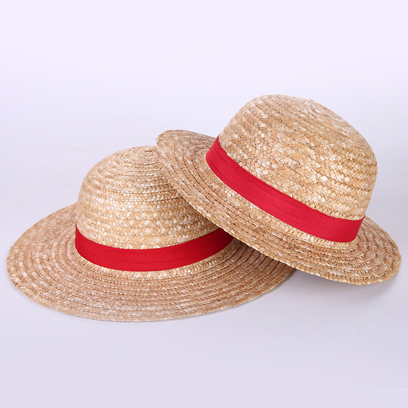 Anime Luffy Anime Cosplay Sombrero de playa navegante de paja C Ap Sombrero de sol de Halloween