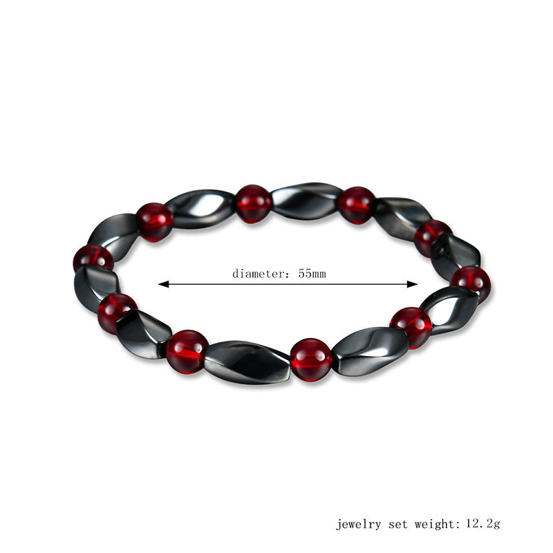 Fashion Magnetic Black Stone Ruby Bracelet