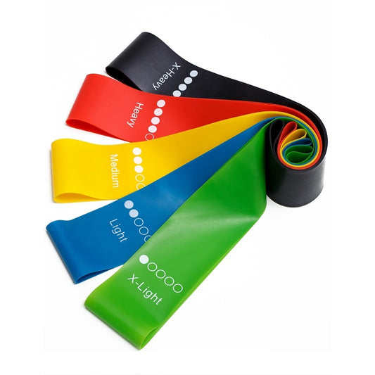 Bandas de goma de resistencia para Yoga, equipo de Fitness para interiores y exteriores, bandas elásticas de entrenamiento deportivo para Pilates de 0,35mm-1,1mm