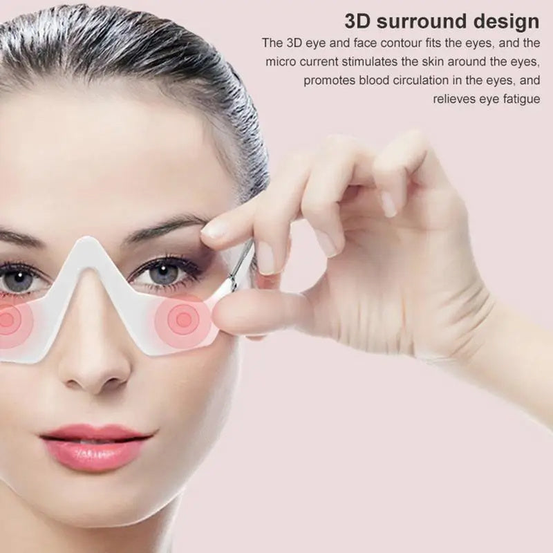 Instrumento de belleza para ojos 3D, pulso de microcorriente, relajación ocular, Reduce las arrugas y las ojeras, elimina las bolsas de los ojos, herramienta de belleza masajeadora 