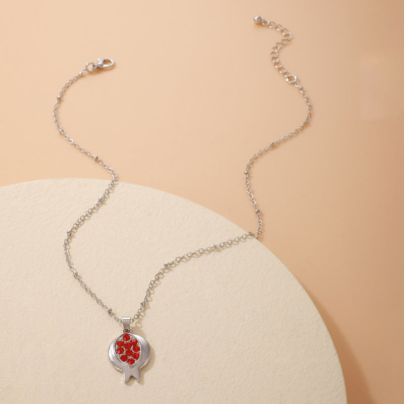 Faux Ruby And Pomegranate Necklace