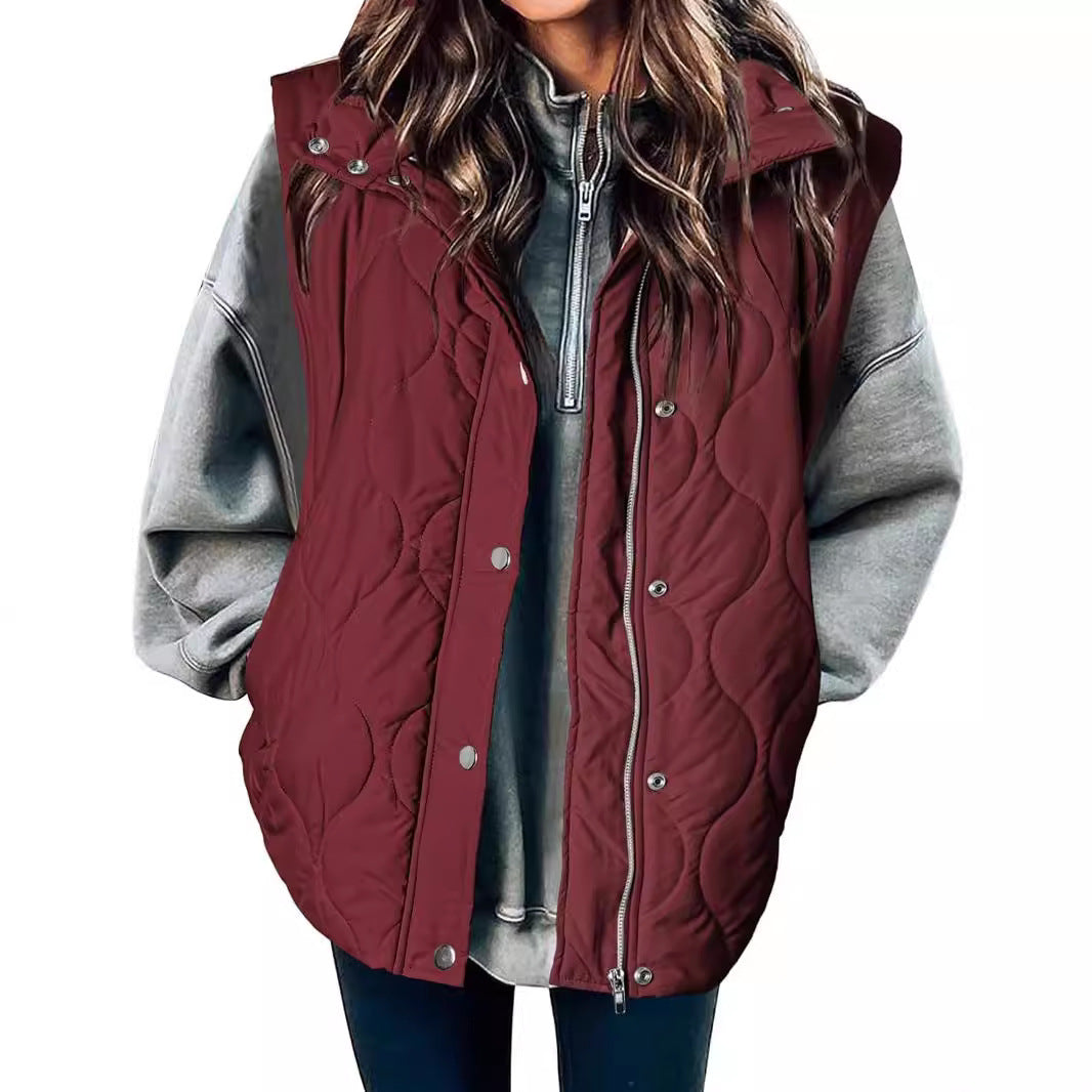 Zipper Thermal Vest Cotton-padded Coat