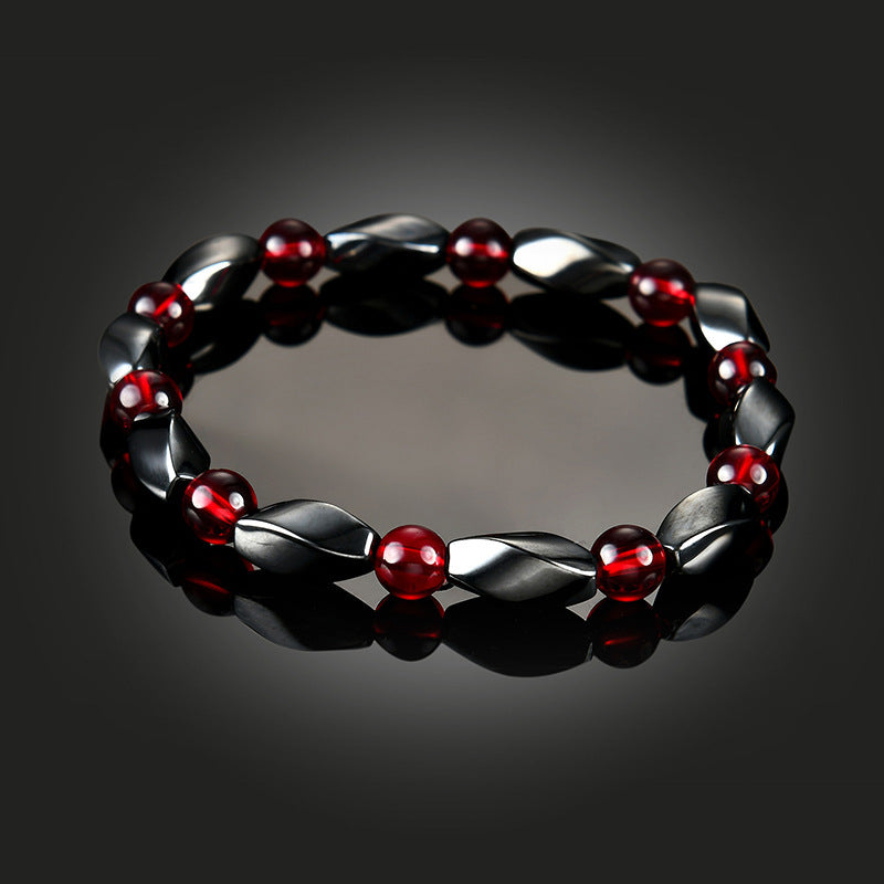 Fashion Magnetic Black Stone Ruby Bracelet