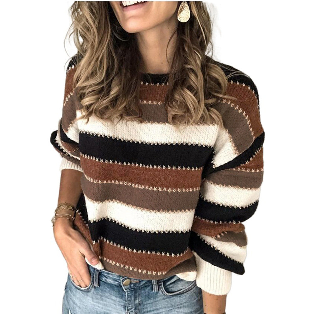 Women's Winter Personality Stitching Sweater Sweater